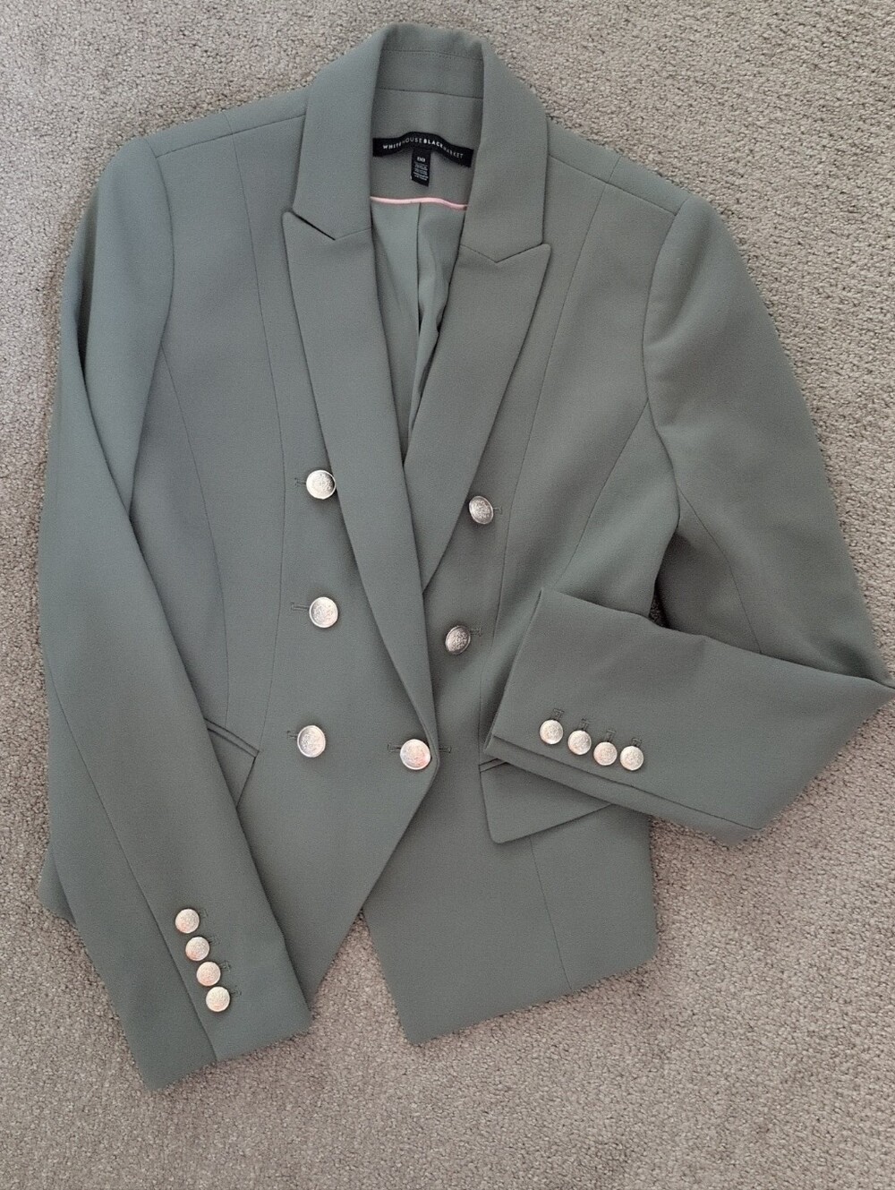 White House Black Market Sage Double Breasted Studio Blazer